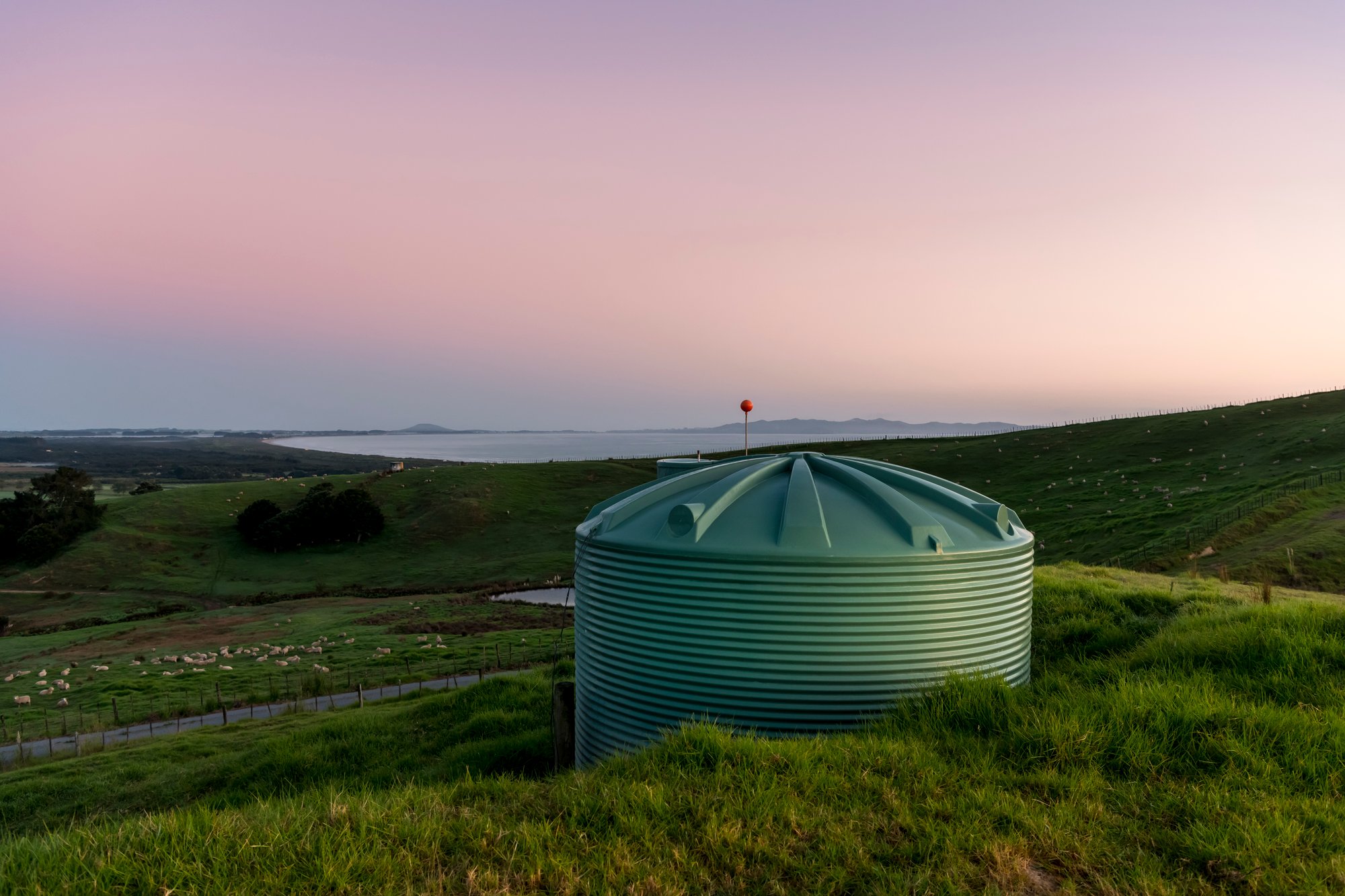 Promax Tank overlooking rural ocean